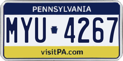 PA license plate MYU4267