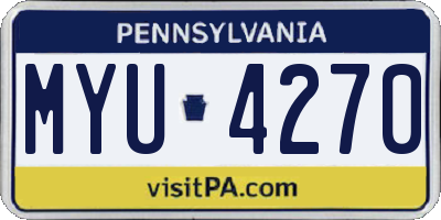 PA license plate MYU4270