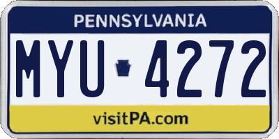 PA license plate MYU4272