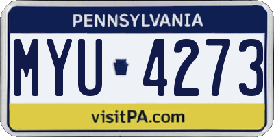 PA license plate MYU4273