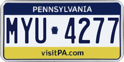 PA license plate MYU4277