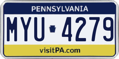 PA license plate MYU4279