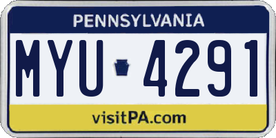 PA license plate MYU4291