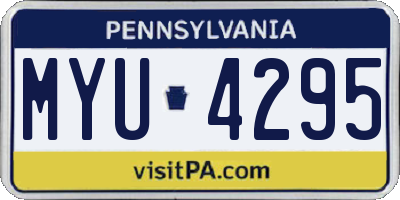 PA license plate MYU4295