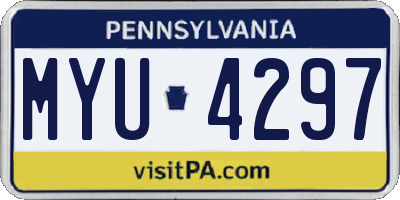 PA license plate MYU4297