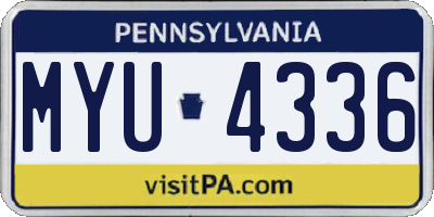 PA license plate MYU4336