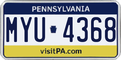 PA license plate MYU4368