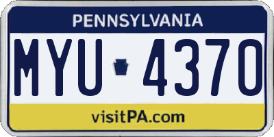 PA license plate MYU4370