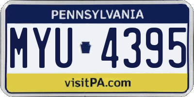 PA license plate MYU4395