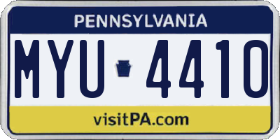 PA license plate MYU4410