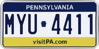 PA license plate MYU4411
