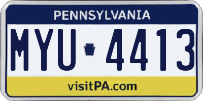 PA license plate MYU4413