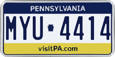 PA license plate MYU4414