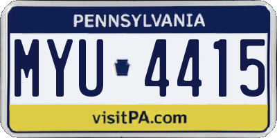 PA license plate MYU4415