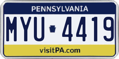 PA license plate MYU4419