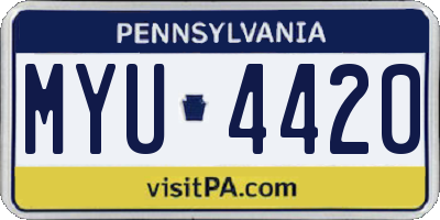 PA license plate MYU4420