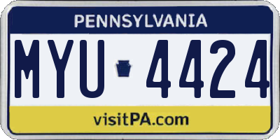 PA license plate MYU4424