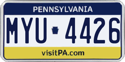 PA license plate MYU4426