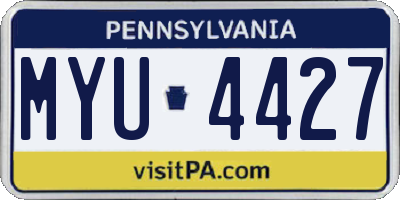 PA license plate MYU4427