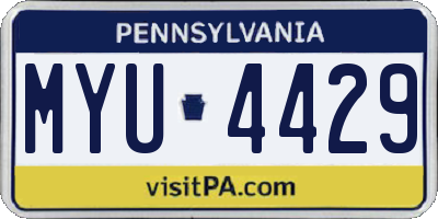 PA license plate MYU4429