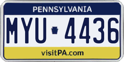 PA license plate MYU4436