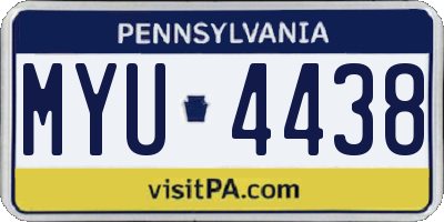 PA license plate MYU4438