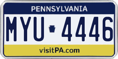 PA license plate MYU4446