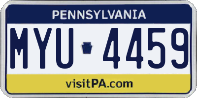 PA license plate MYU4459