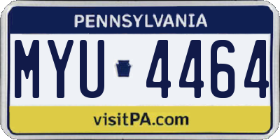 PA license plate MYU4464