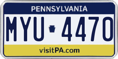 PA license plate MYU4470