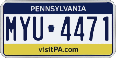 PA license plate MYU4471