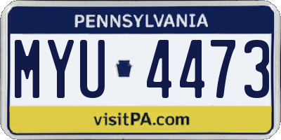 PA license plate MYU4473