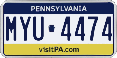 PA license plate MYU4474