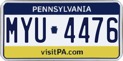 PA license plate MYU4476