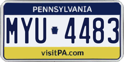 PA license plate MYU4483
