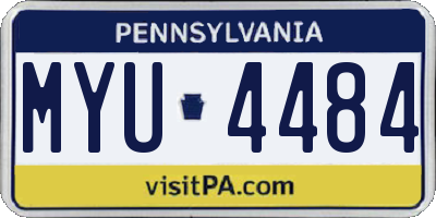 PA license plate MYU4484