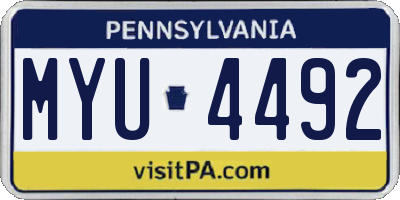 PA license plate MYU4492