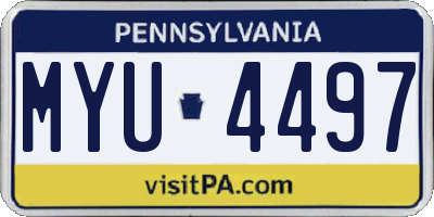 PA license plate MYU4497