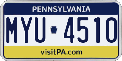 PA license plate MYU4510