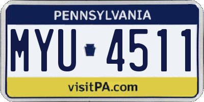 PA license plate MYU4511