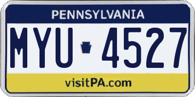 PA license plate MYU4527