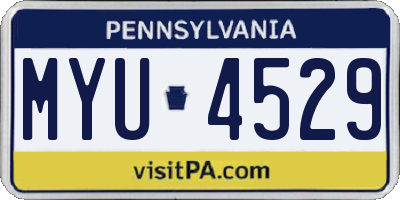 PA license plate MYU4529