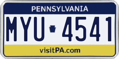 PA license plate MYU4541