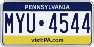 PA license plate MYU4544