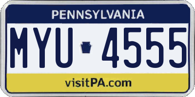 PA license plate MYU4555