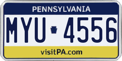 PA license plate MYU4556