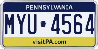 PA license plate MYU4564