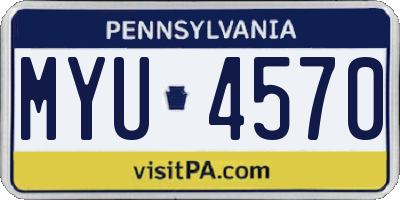 PA license plate MYU4570