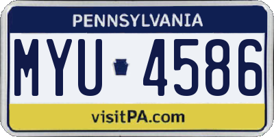 PA license plate MYU4586
