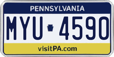 PA license plate MYU4590